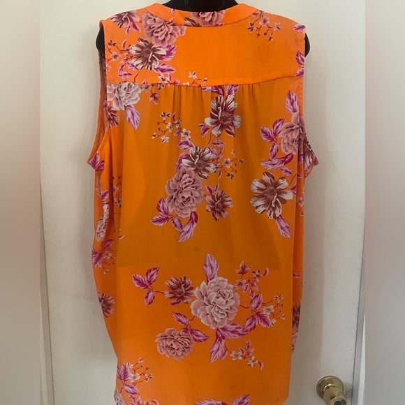 Vince Camuto Orange Sleeveless Blouse Relaxed Fit - Picture 2 of 4